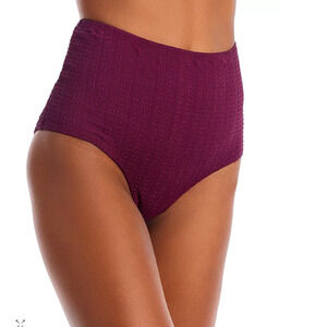 Lemlem Womens Elsi High Waist Swim Bikini Bottom Burgundy Size XS 16123